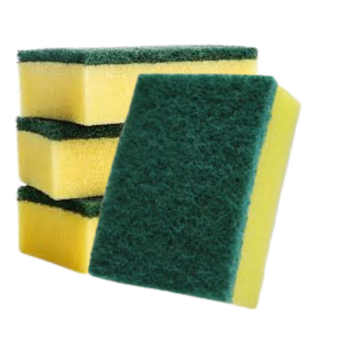 Clean Sponge with Green Scrubbing Pads – 4 Pack Sponges & Scouring Pads main product image