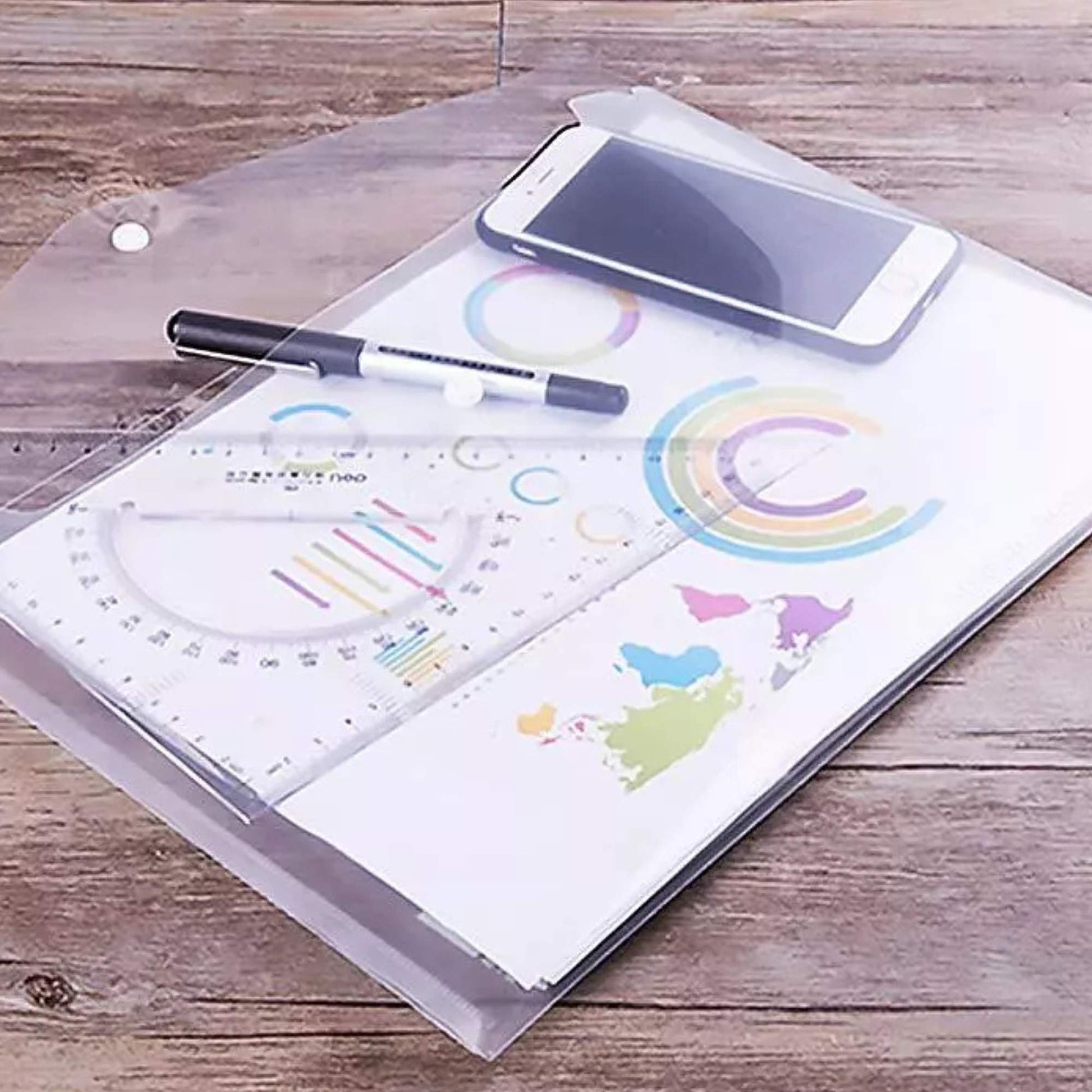 Clear Document Folders – 5.7" x 9.8" Expandable Waterproof Envelopes