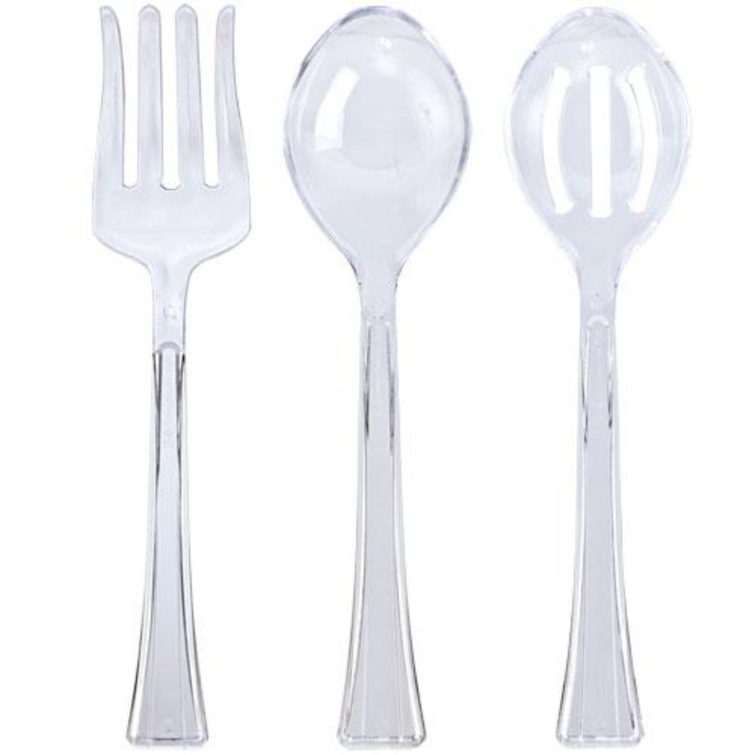 Clear Heavyweight Plastic Salad Serving Fork 12": 1 Pack Disposable Forks size and feature image