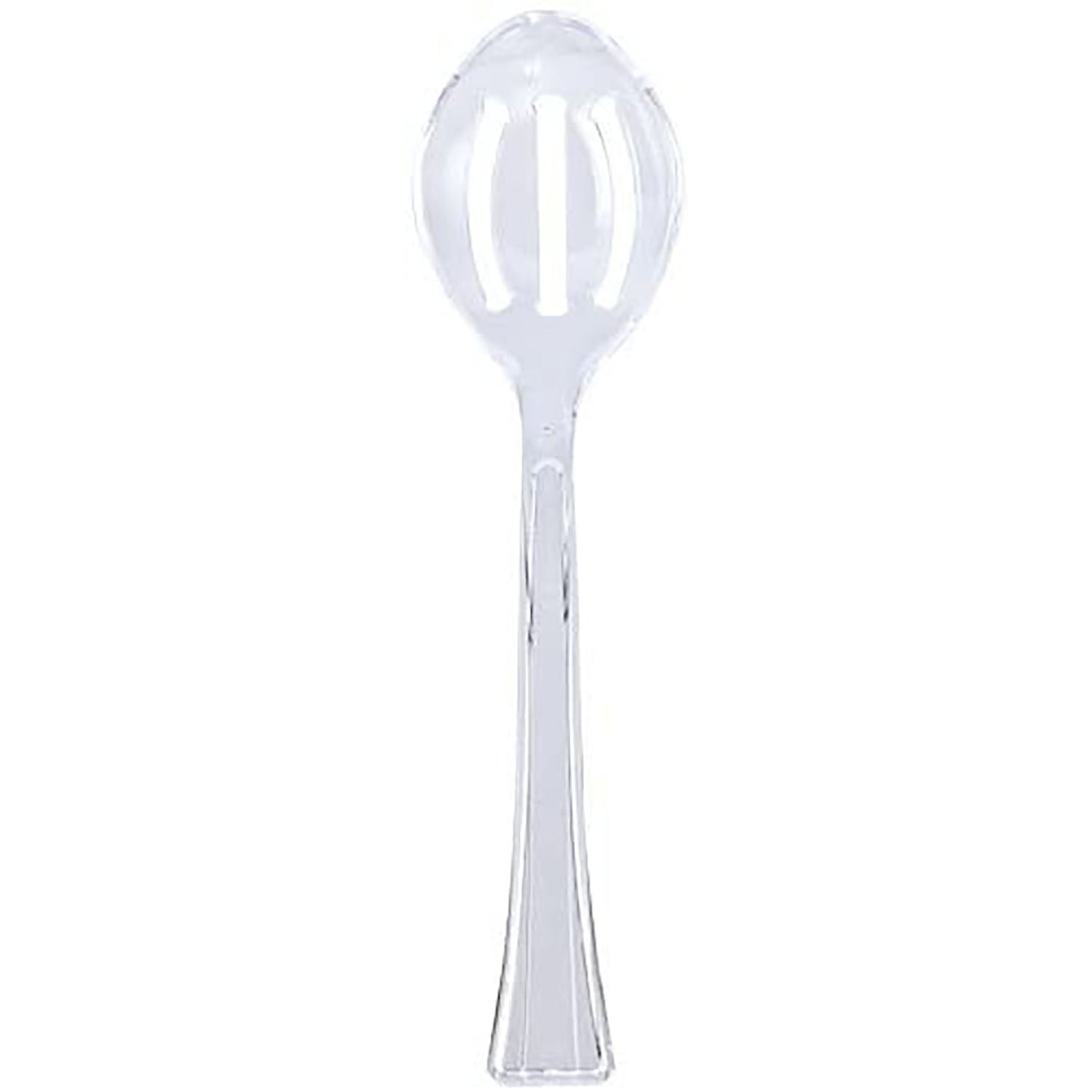 Clear Heavyweight Plastic Slotted Salad Serving Spoon