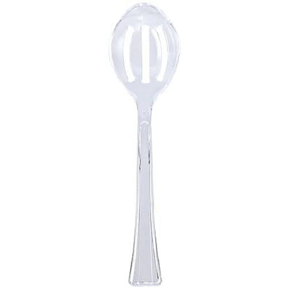 Clear Heavyweight Plastic Slotted Salad Serving Spoon