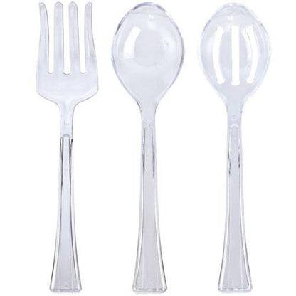 Clear Heavyweight Plastic Slotted Salad Serving Spoon