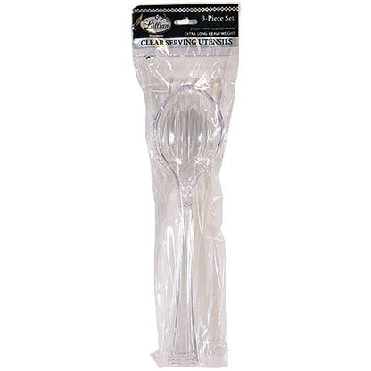 Clear Heavyweight Plastic Slotted Salad Serving Spoon