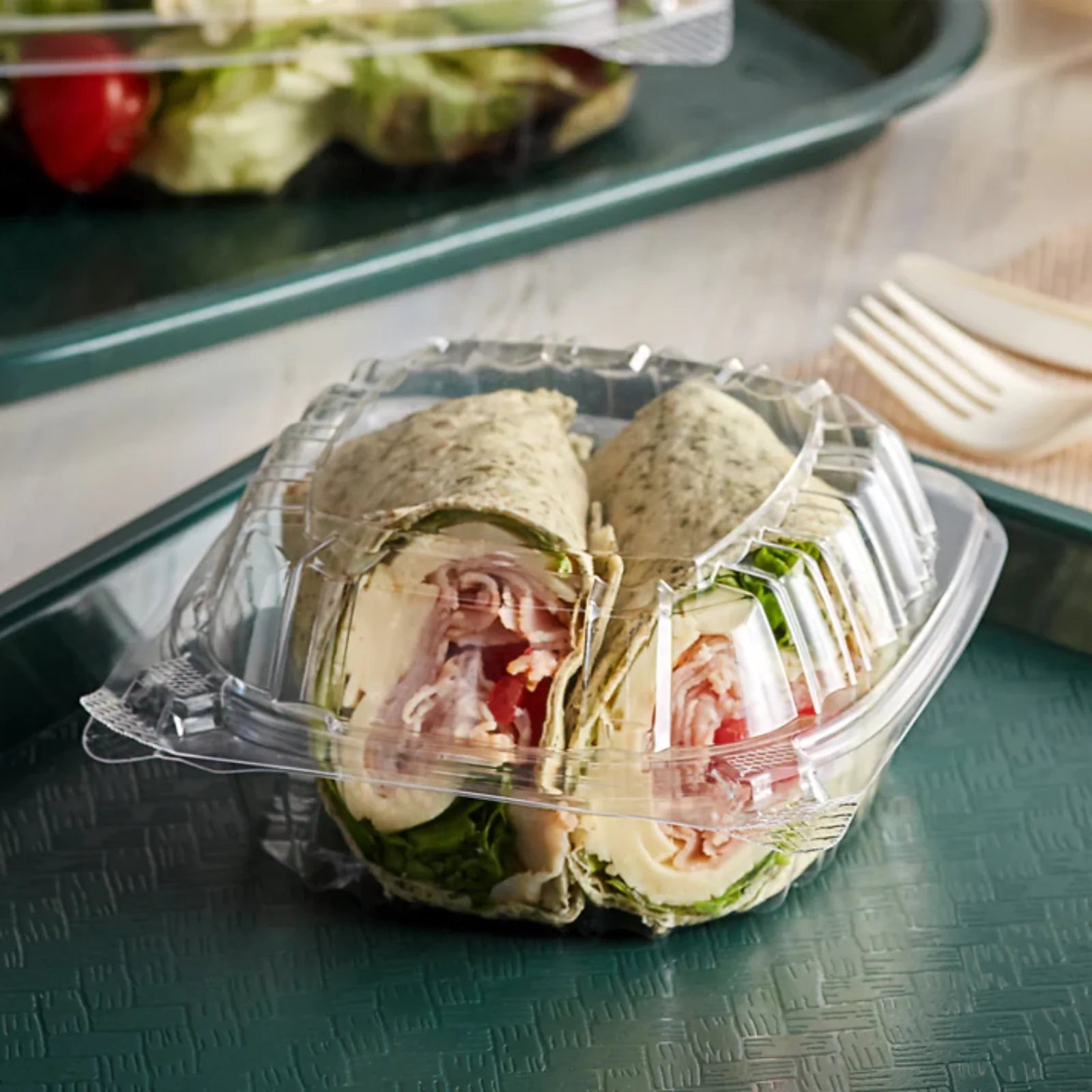 5" Clear Seal Hinged Lid Plastic Container: 6 Pack Take Out Containers Storage Container product image 5