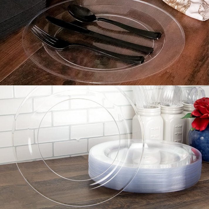10.25" Clear Magnificence Heavy weight Plastic Dinner Plate: 1 Pack Kitchen Catalog, Disposable Plates product image 10