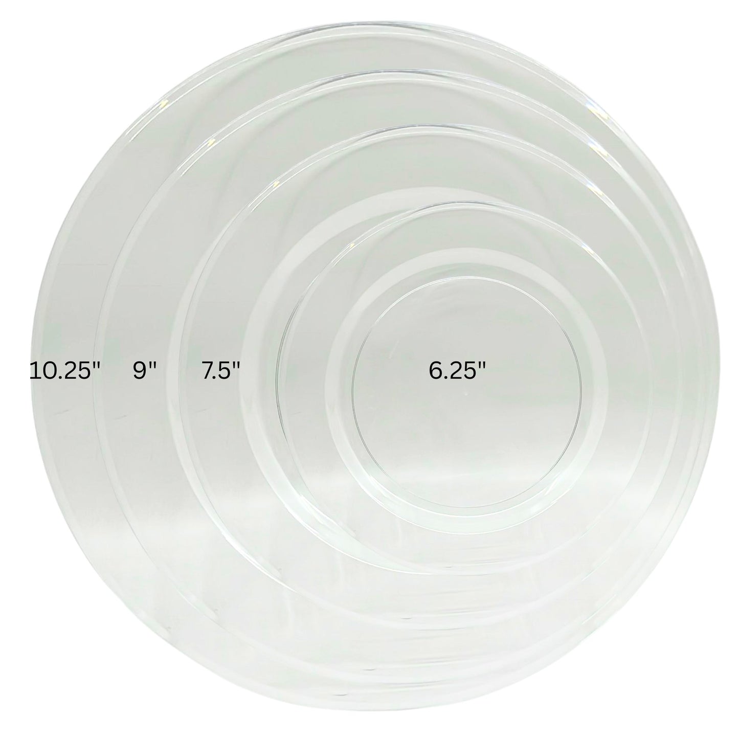 Clear Magnificence Heavy weight Plastic Dinner Plate: