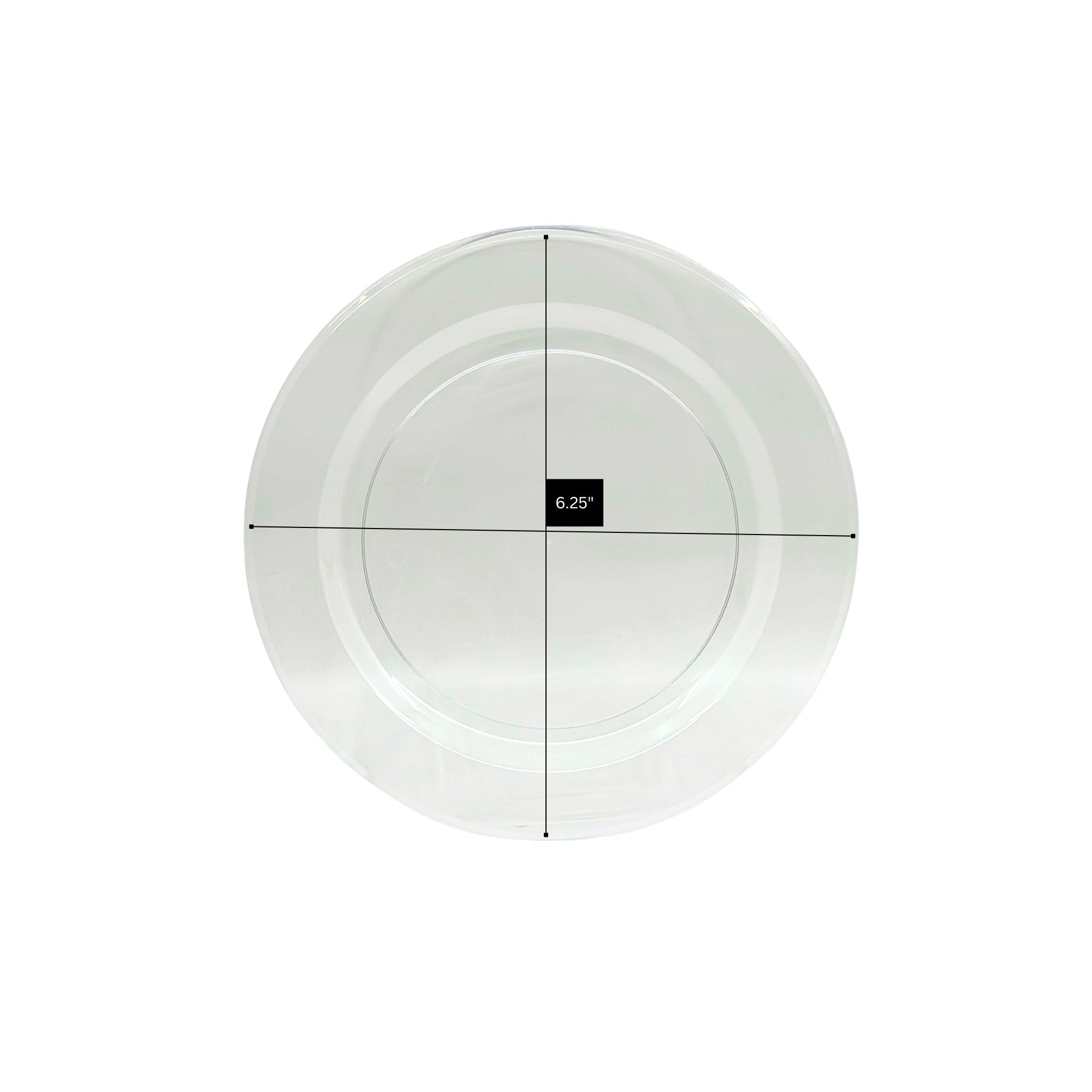 6.25"Clear Magnificence Heavy weight Plastic Dinner Plate: 4 Pack Kitchen Catalog, Disposable Plates product detail image