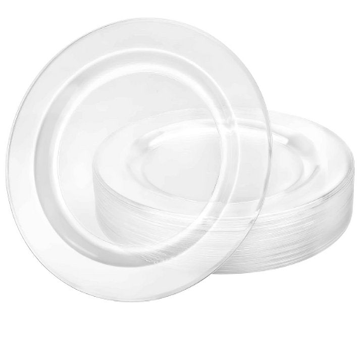 Clear Magnificence Heavy weight Plastic Dinner Plate: