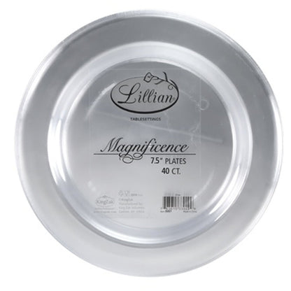 Clear Magnificence Heavy weight Plastic Dinner Plate: