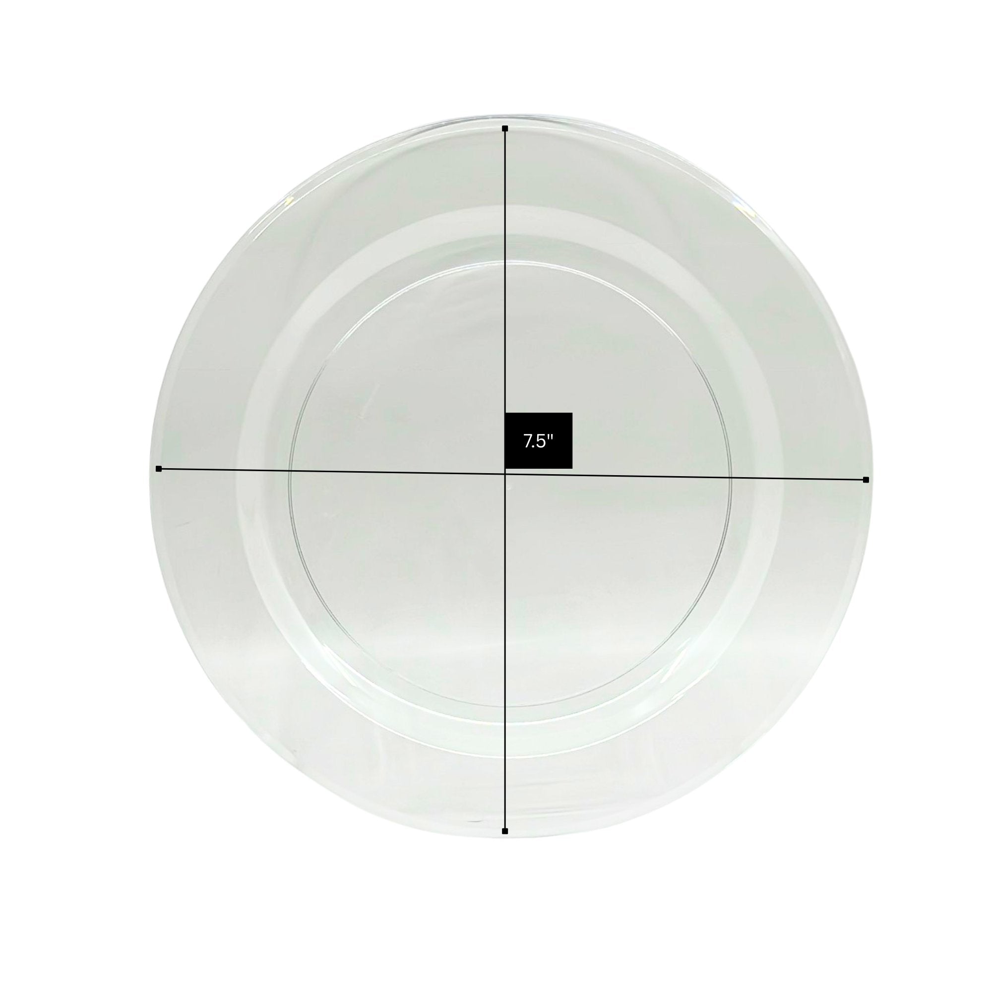 7.5" Clear Magnificence Heavy weight Plastic Dinner Plate: 3 Pack Kitchen Catalog, Disposable Plates product detail image