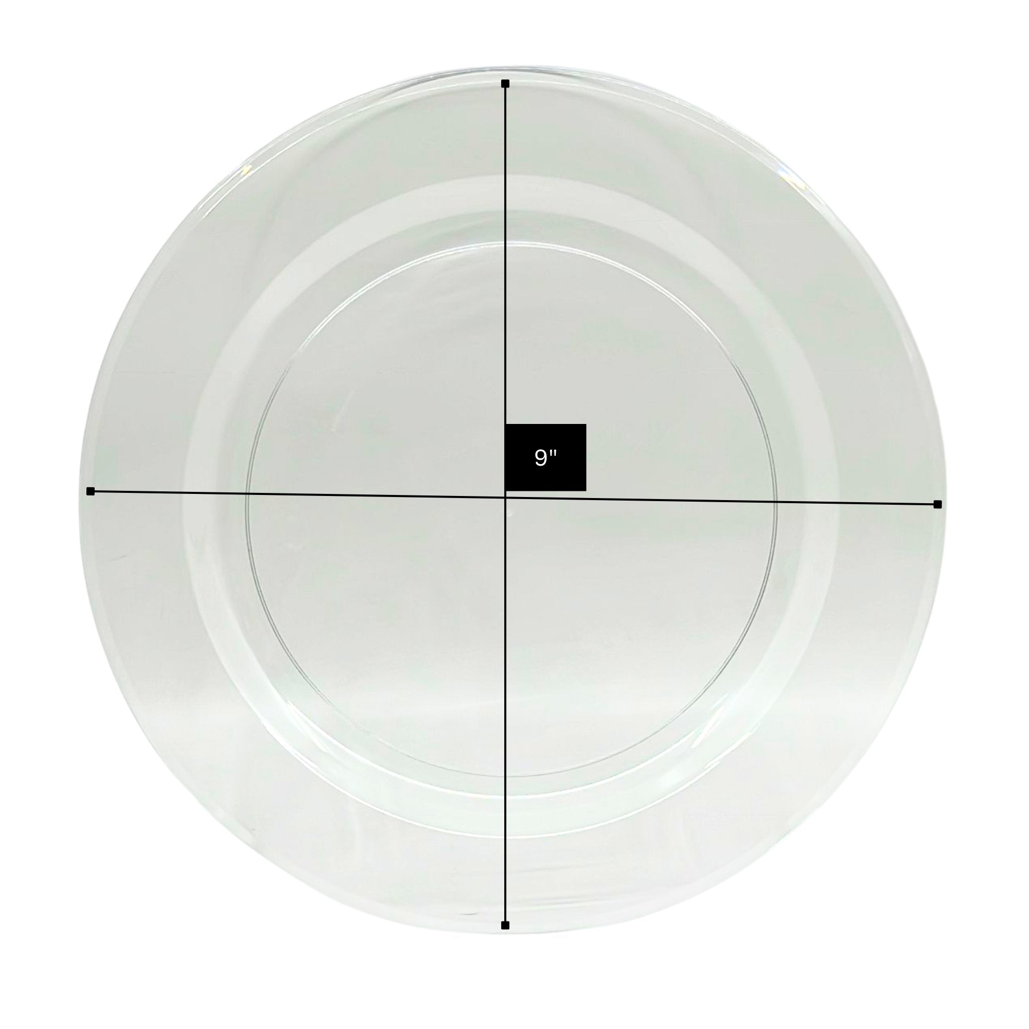 9"Clear Magnificence Heavy weight Plastic Dinner Plate: 2 Pack Kitchen Catalog, Disposable Plates product detail image