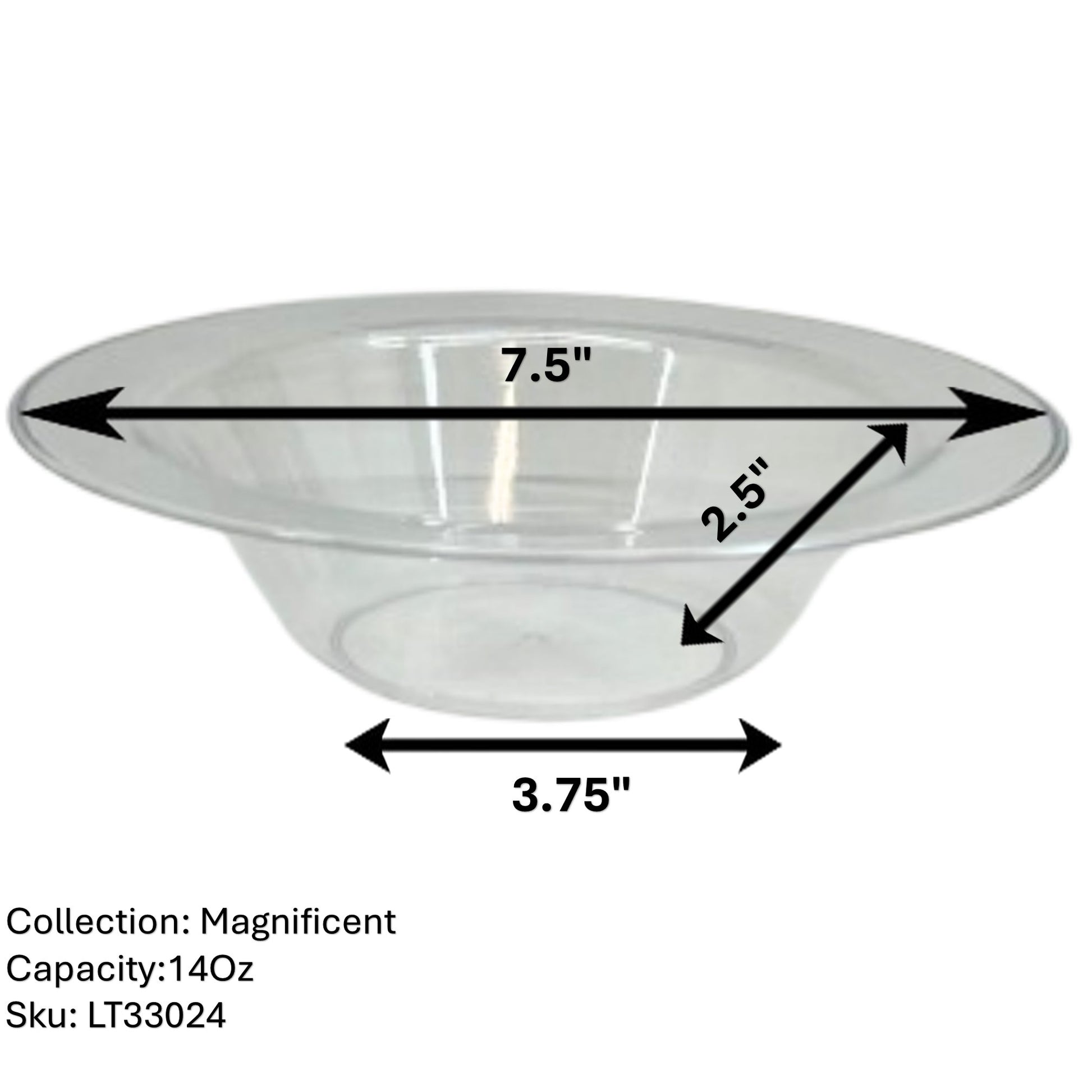  Clear Magnificent Heavyweight Plastic Bowls