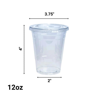 Plastic Clear PET Cups With Flat Lid