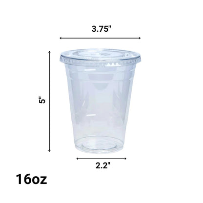 Plastic Clear PET Cups With Flat Lids
