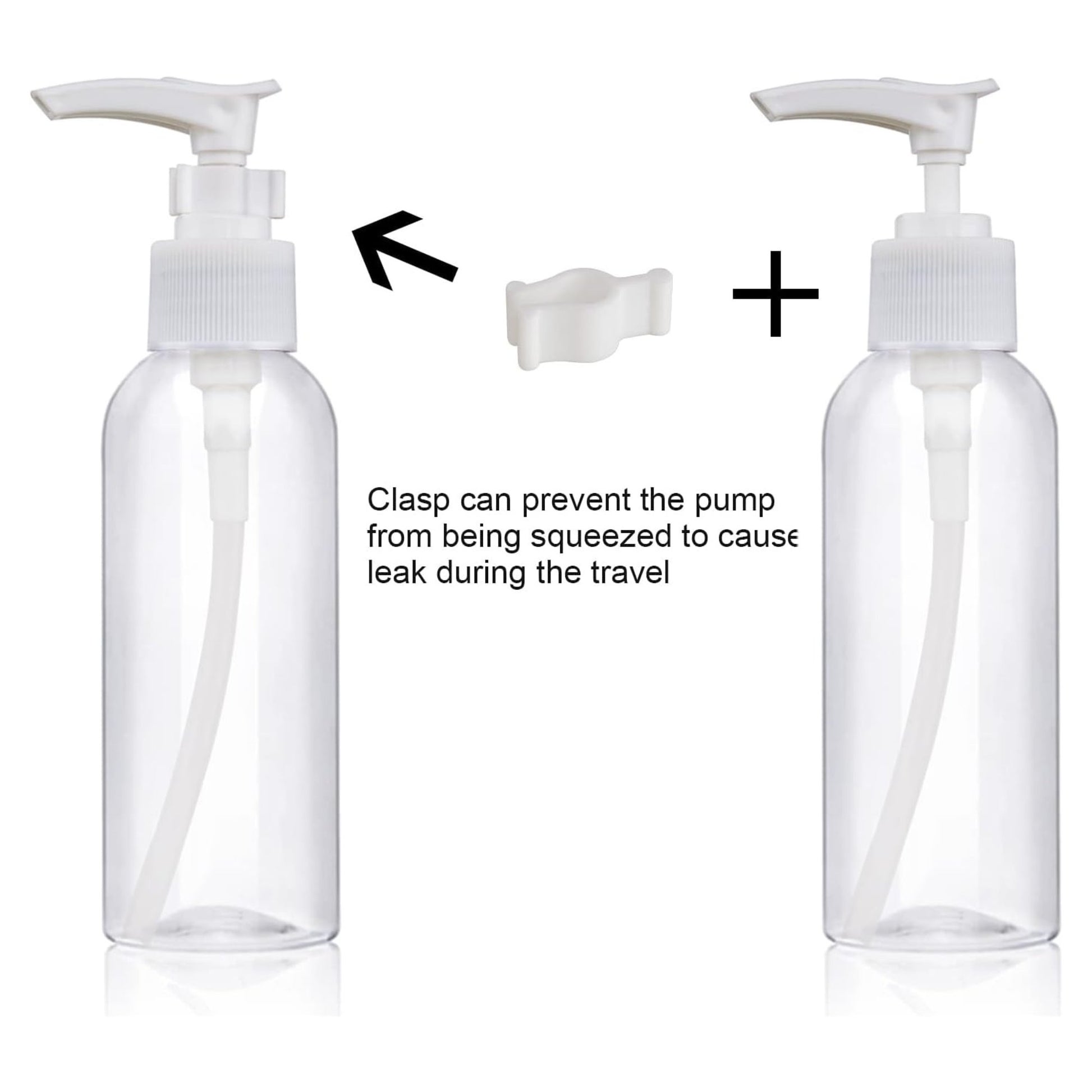 Clear Plastic Travel Pump Bottle with Lock