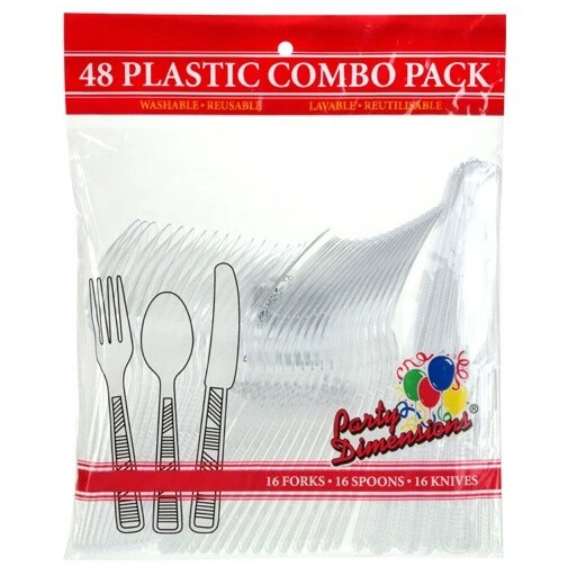 Disposable Clear Combo Cutlery Set: 48 Pack Kitchen Catalog, Cutlery size and feature image