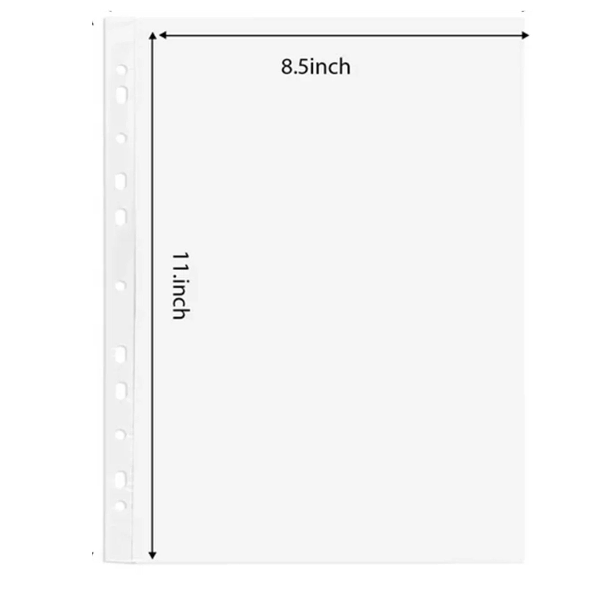 Clear Sheet Protectors 11"X8.5" Reinforced 11 Hole Fit for 3 Ring Binder: 20 Pack File Folders product detail image
