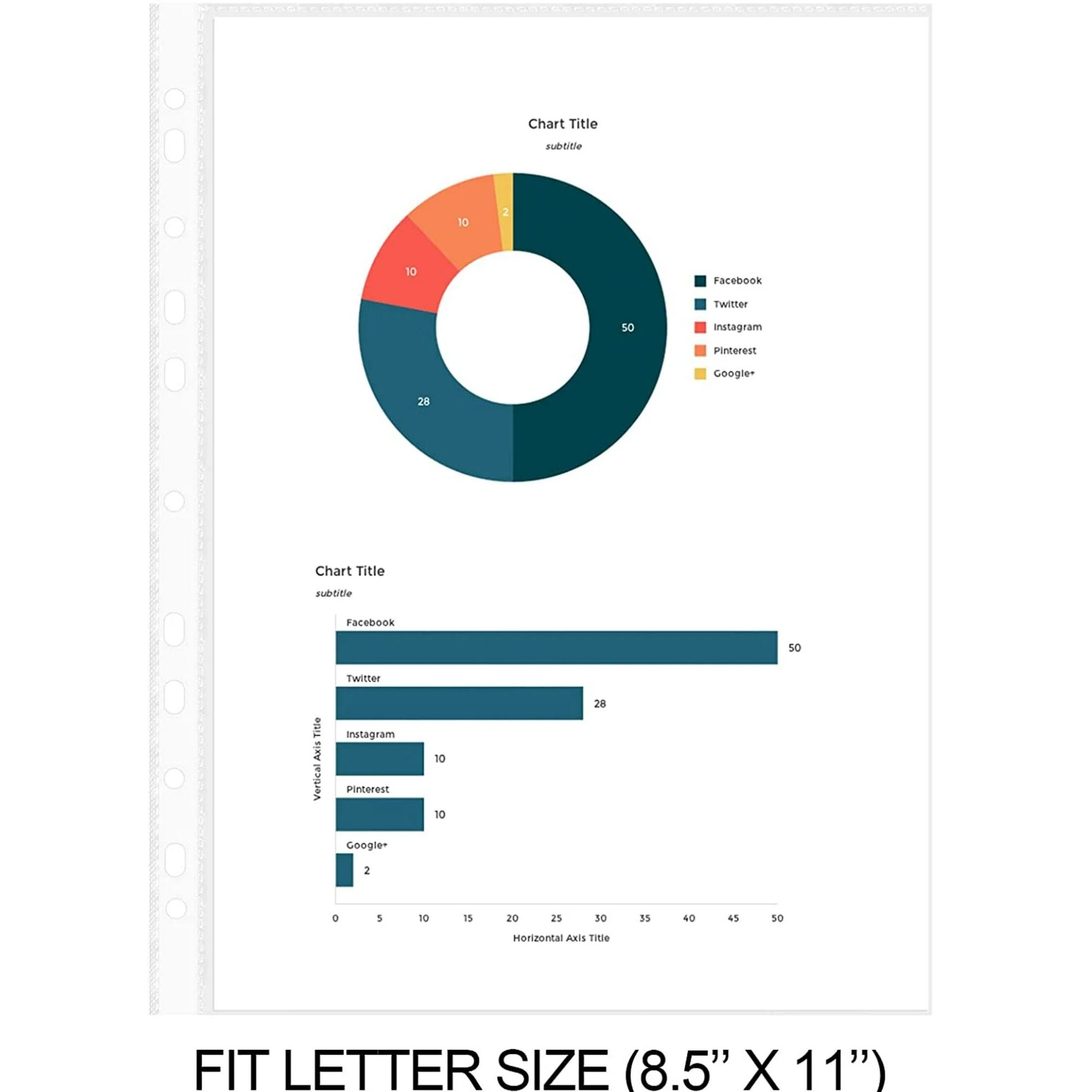 Clear Sheet Protectors 11"X8.5" Reinforced 11 Hole Fit for 3 Ring Binder: 20 Pack File Folders product image 5