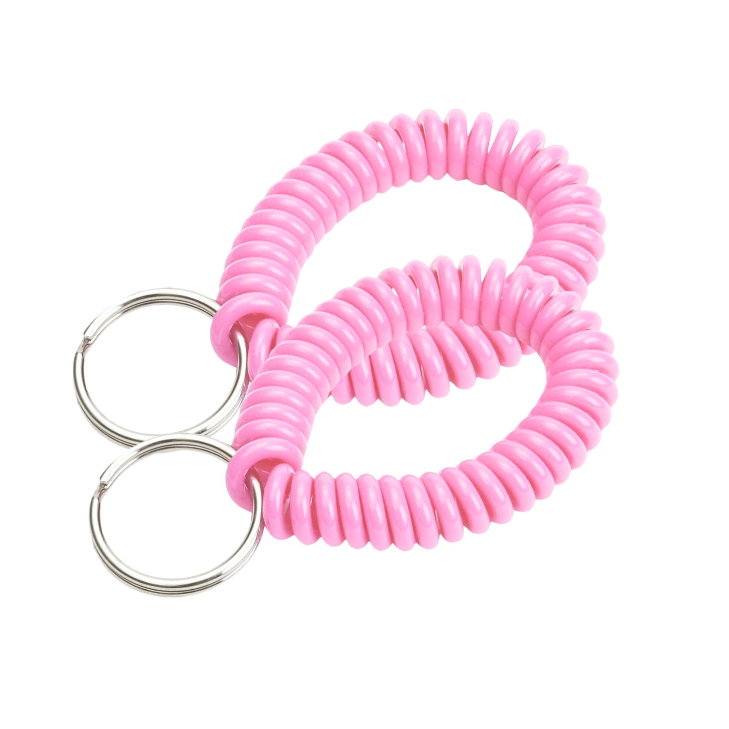 Spiral Wrist Coil Keychain with Steel Key Ring