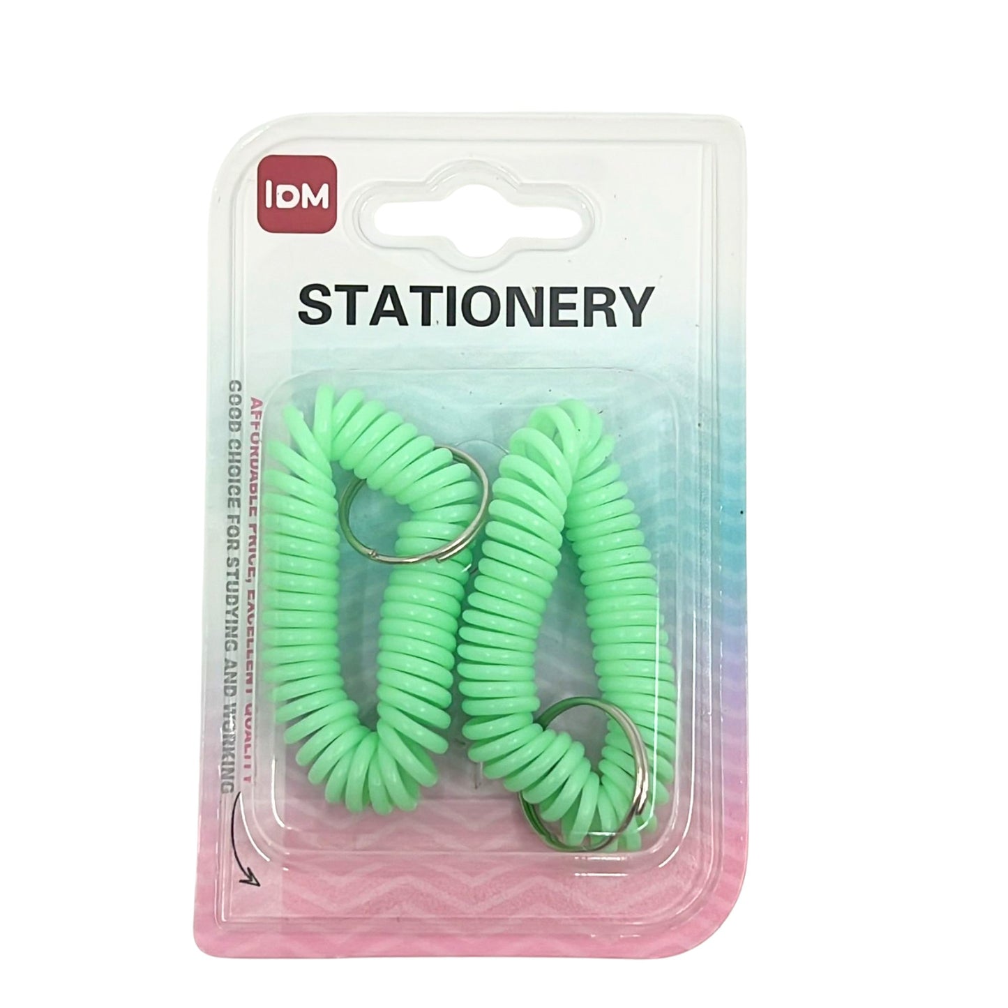 Spiral Wrist Coil Keychain with Steel Key Ring