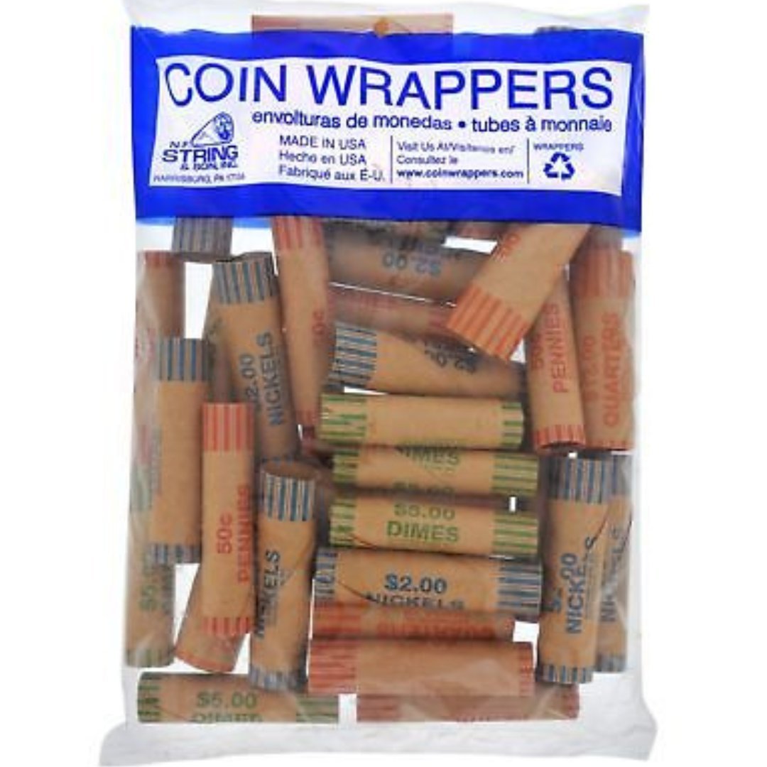 Coin Wrappers: 36CT Paper Coin Wrappers & Bill Straps office lifestyle use image