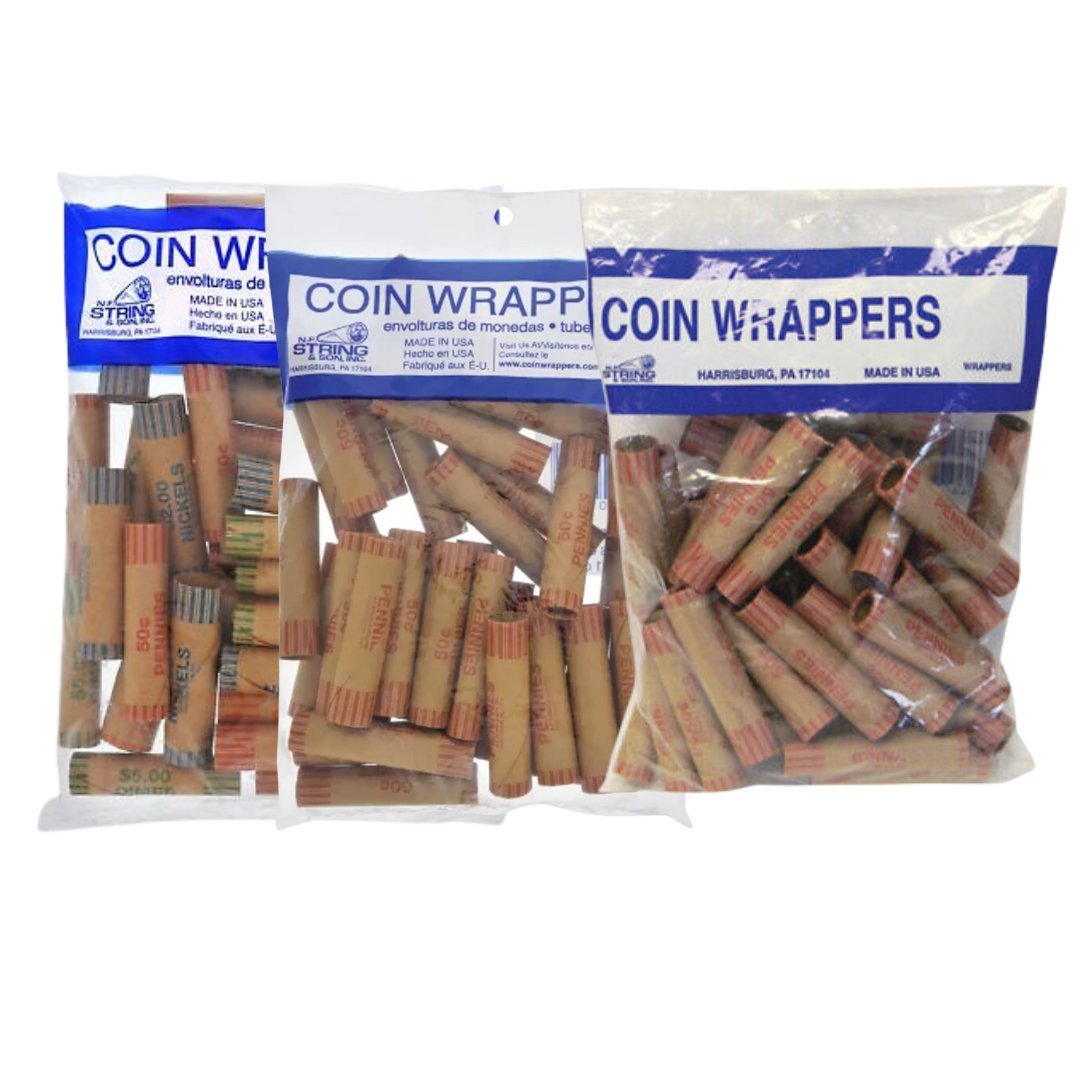 Coin Wrappers: 36CT Paper Coin Wrappers & Bill Straps office main product image