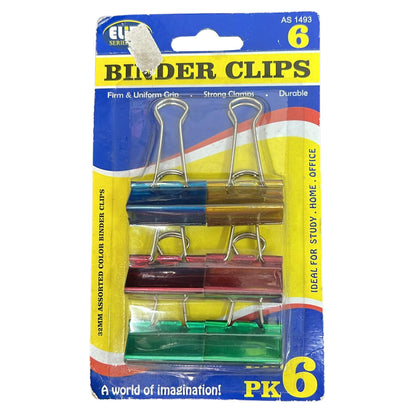 Medium 1" Colored Binder Clips 