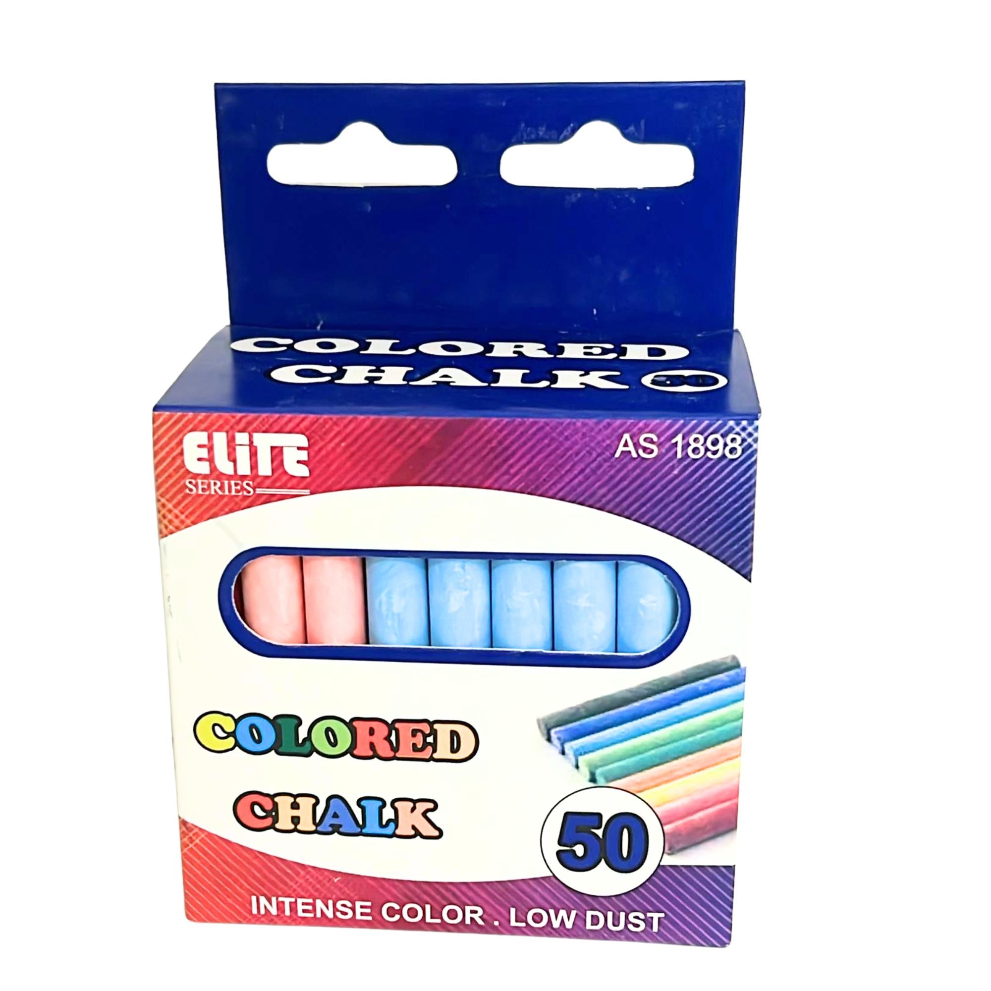 Colored Chalk – Low Dust with Intense Color: 50 Pack main product image