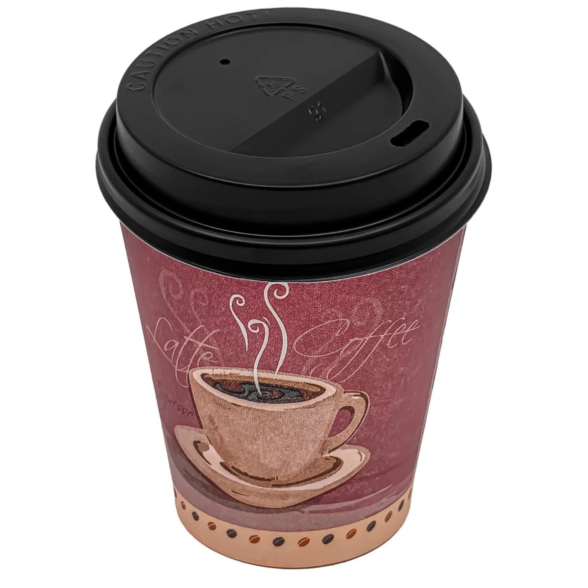 10oz Colored Heaven Hot Cups with Black Lids: 8 Pack Kitchen Catalog,Dispoable Cups Coffee Cups main product image