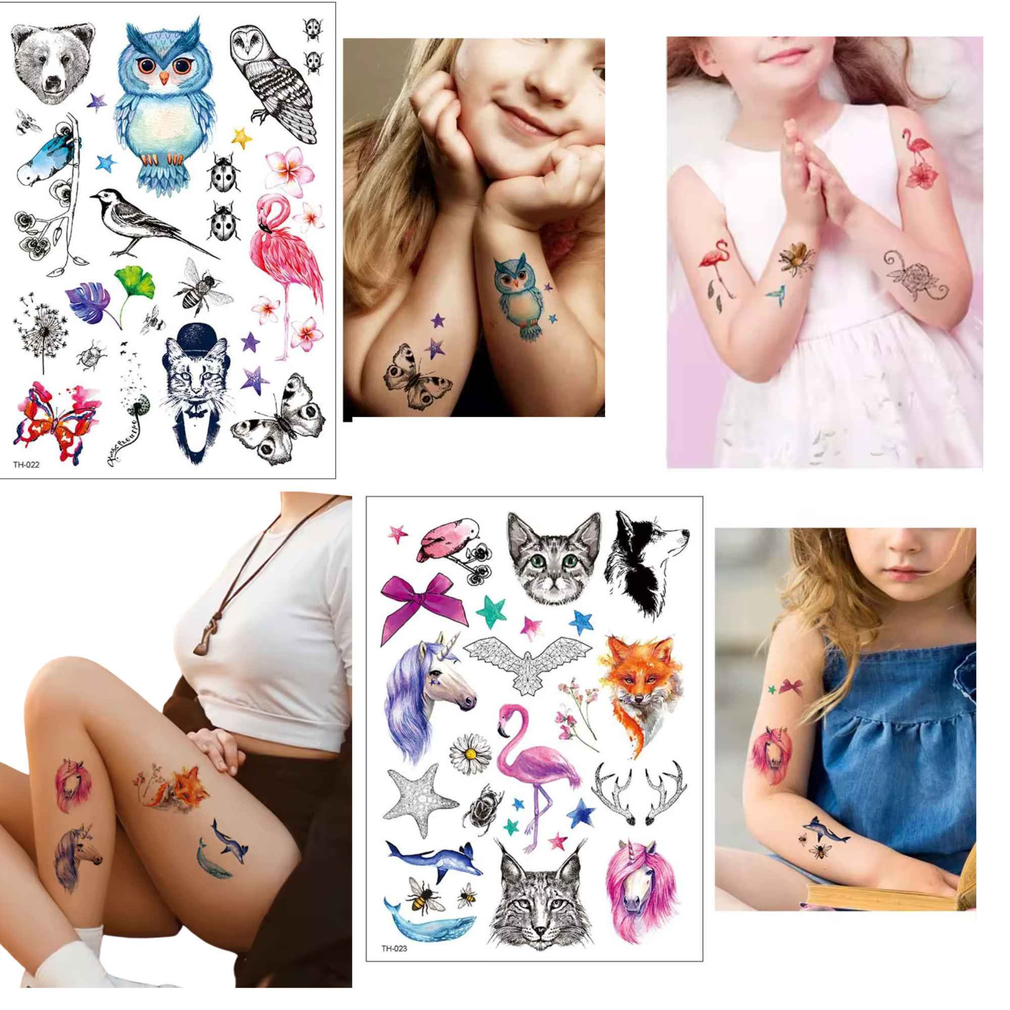 Colored Semi Permanent /Temporary Long Lasting Tattoo for Kids: 1 Pack Temporary Tattoos Tattos main product image