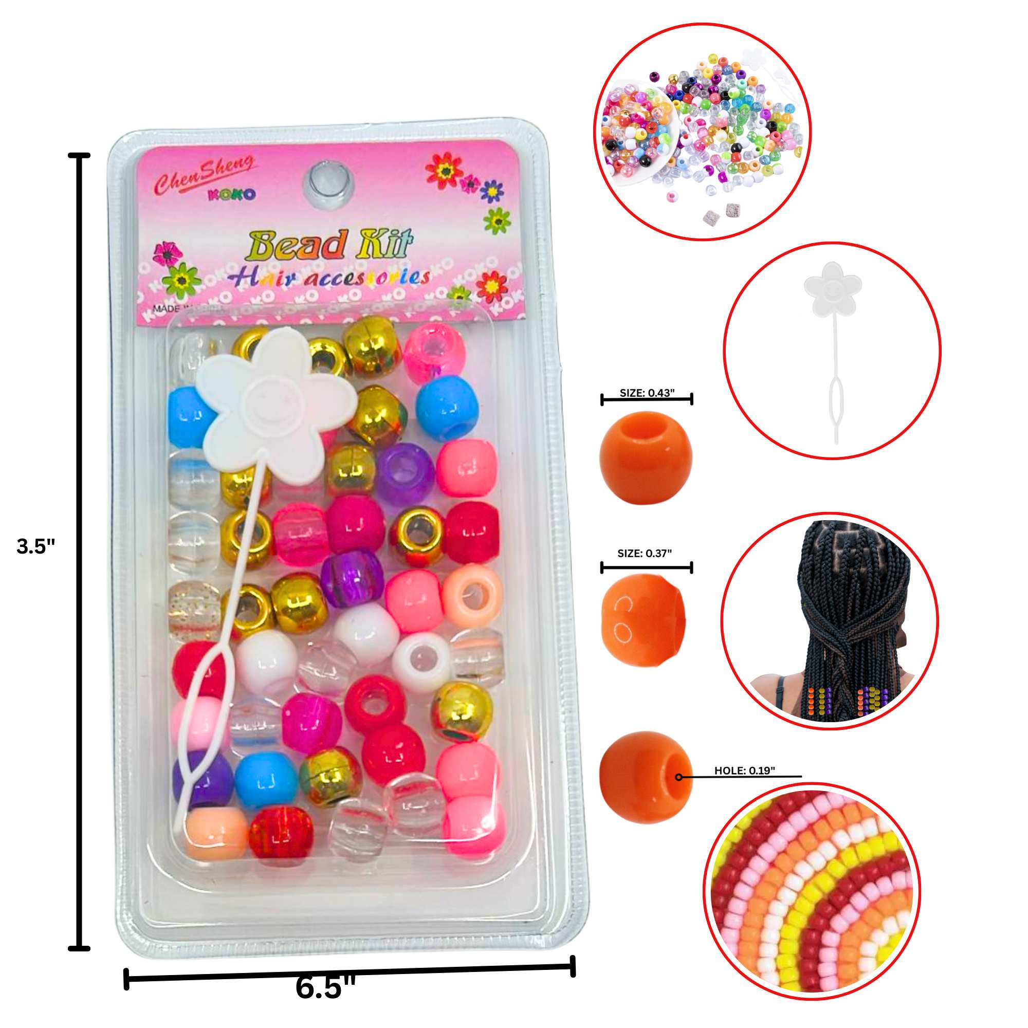Deluxe Large Multi Color Bead Kit: 50 Pack Bead kit DIY product detail image
