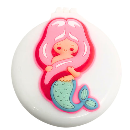 Small Folding Pocket Hair Brush with Mirror – Compact Detangling, Massage Comb for On the Go Grooming