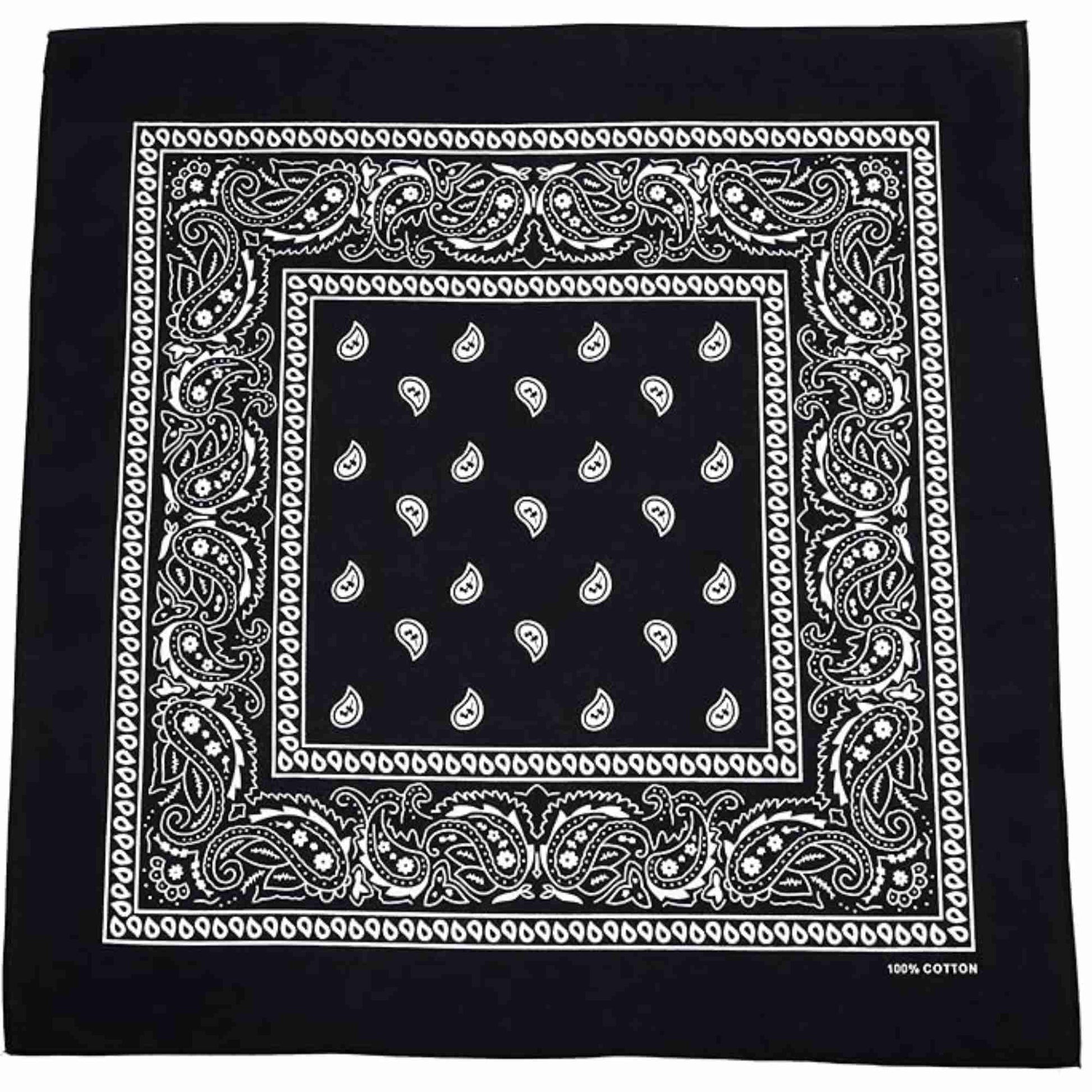 Unisex  Paisley Pattern 100% Cotton Bandana Head or Neck Scarf