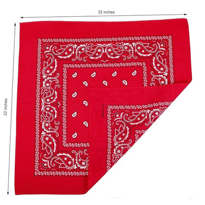 Unisex  Paisley Pattern 100% Cotton Bandana Head or Neck Scarf