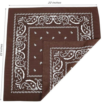 Unisex  Paisley Pattern 100% Cotton Bandana Head or Neck Scarf