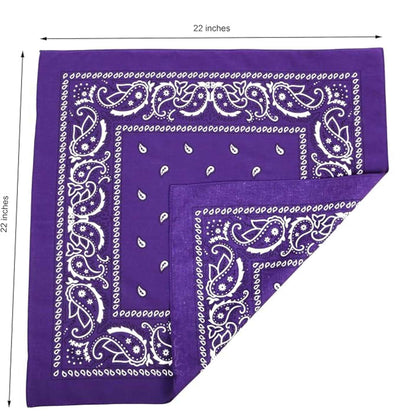 Unisex  Paisley Pattern 100% Cotton Bandana Head or Neck Scarf