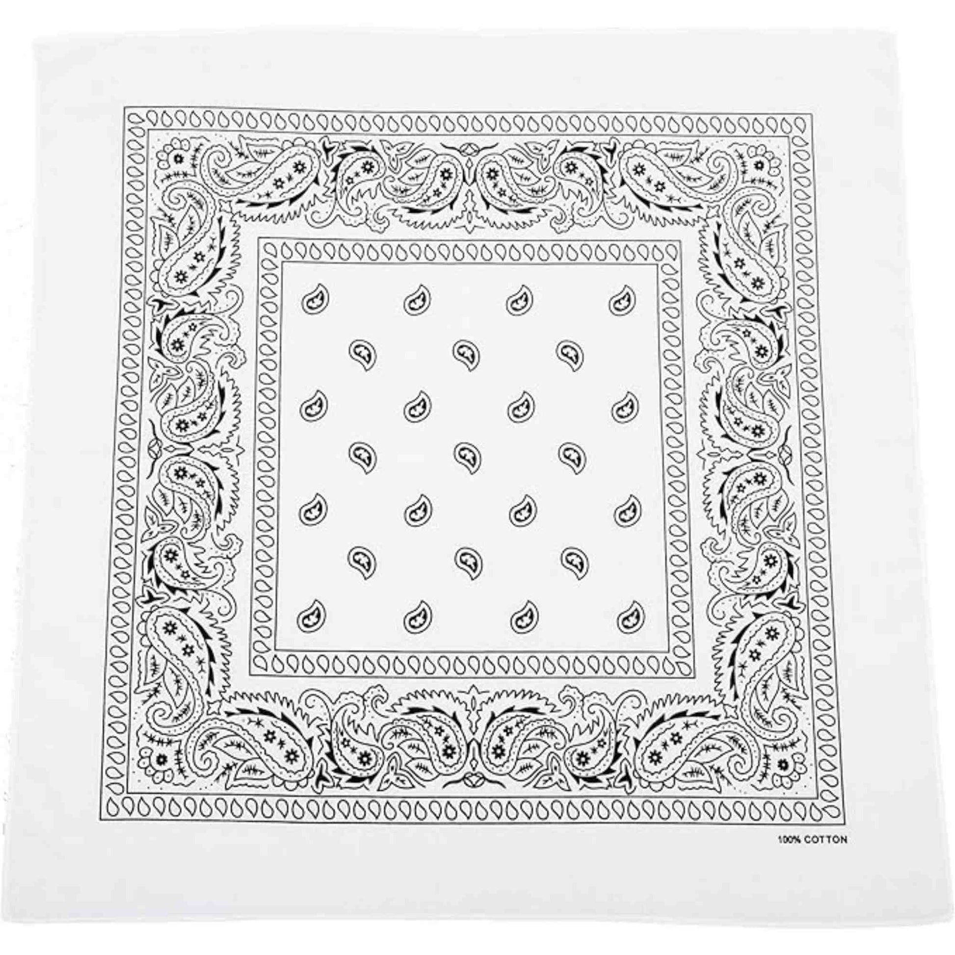 Unisex  Paisley Pattern 100% Cotton Bandana Head or Neck Scarf