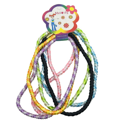 Large 6 Count Rainbow Multicolor 4" Hair Bands