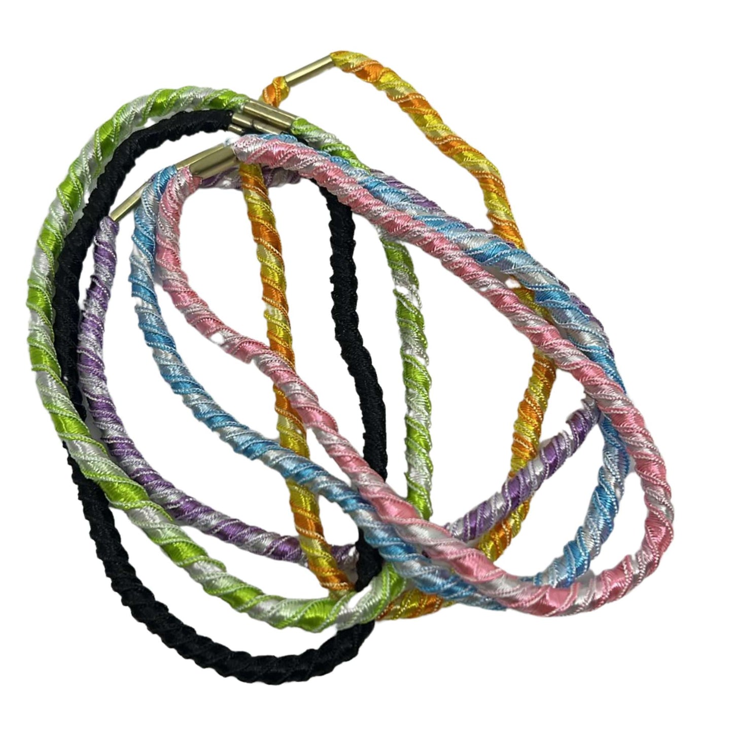 Large 6 Count Rainbow Multicolor 4" Hair Bands