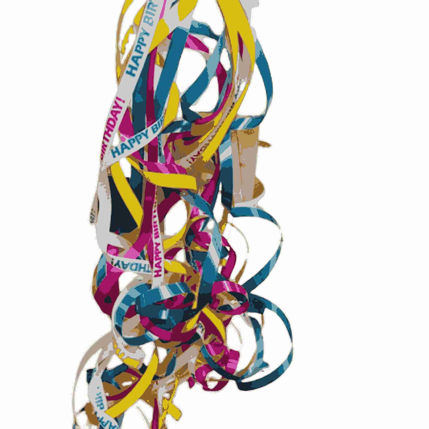 Curling Ribbon – Happy Birthday, Multicolor Print