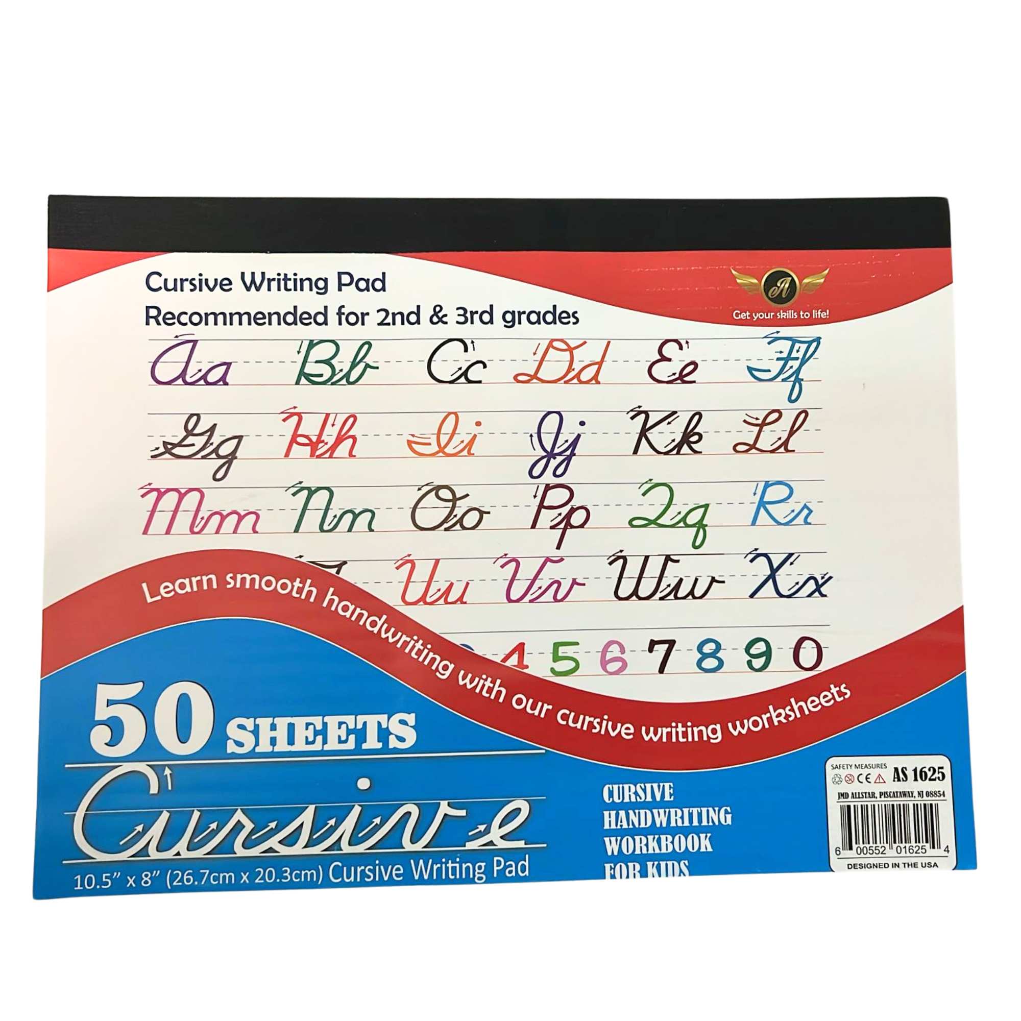 Cursive Writing Pad, 10.5 x 8 Inches 50 Sheets, Recommended for 2nd & 3rd Grades: 1 Pack Cursivve Writing Pad Book main
