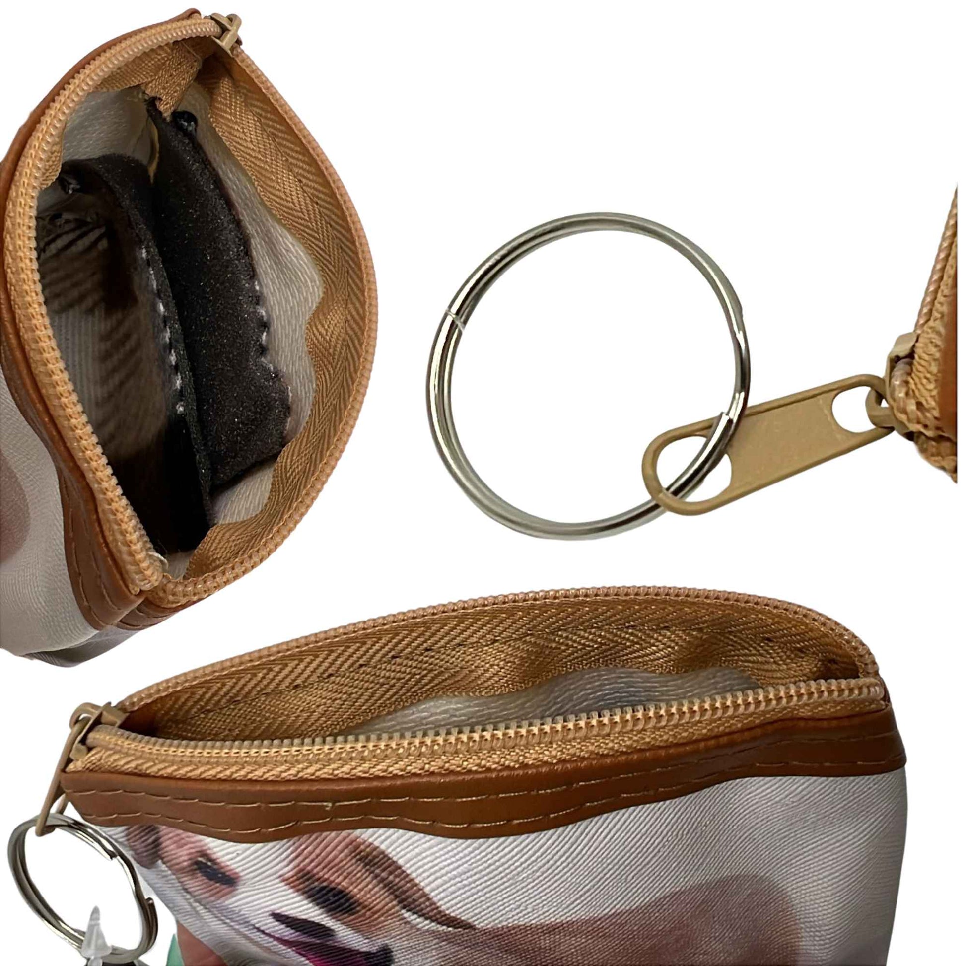 Dog Theme Zipper Pouch with Keychain