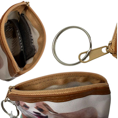 Dog Theme Zipper Pouch with Keychain