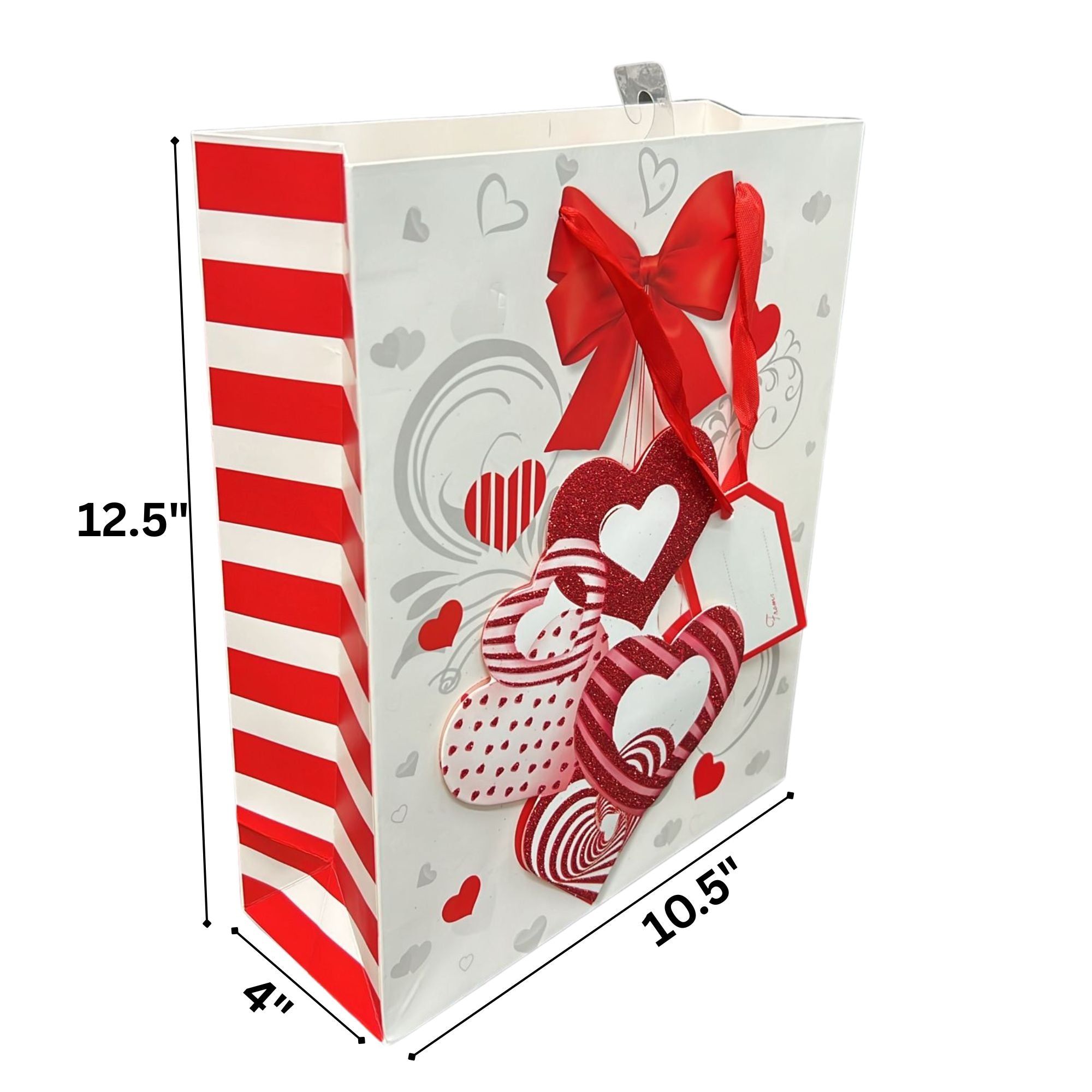 Heart Design Valentines Day 10x13 Gift Bags: 1 Pack Gift Bag Valentines product detail image