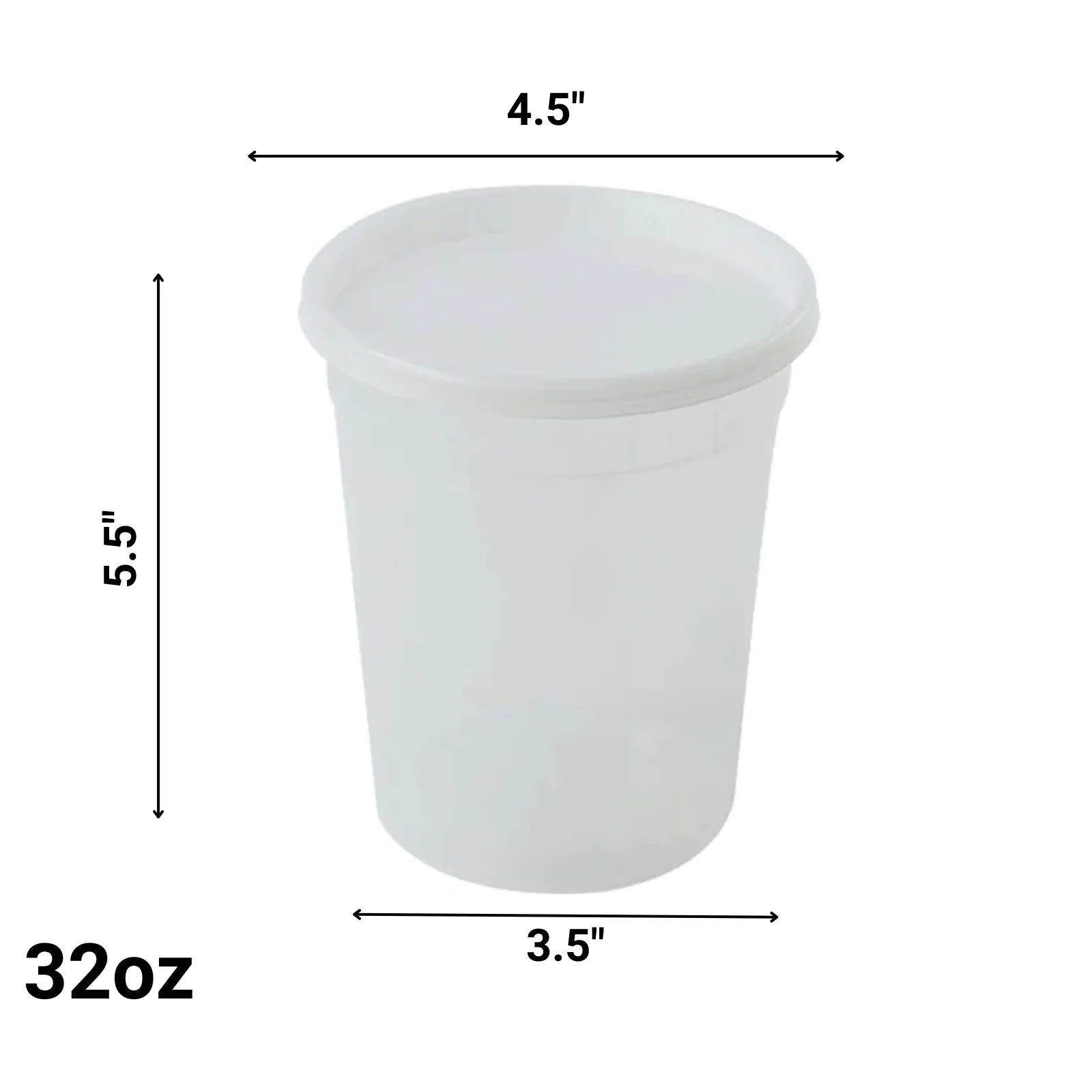 32oz Heavy Duty Deli Food Storage Containers with Lids: 3 Pack Take Out Containers product detail image
