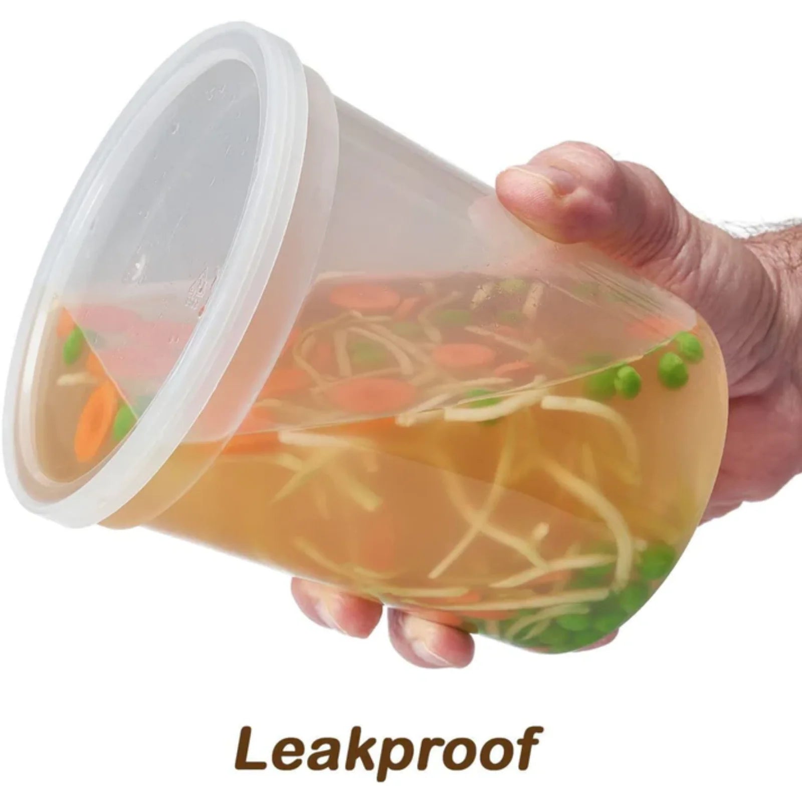 32oz Heavy Duty Deli Food Storage Containers with Lids: 3 Pack Take Out Containers size and feature image
