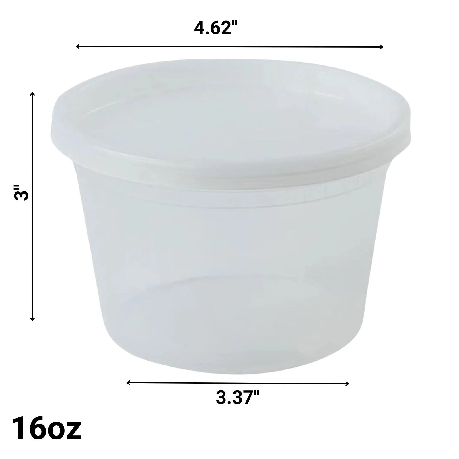 16oz Heavy Duty Deli Food Storage Containers with Lids: 4 Pack Take Out Containers product detail image