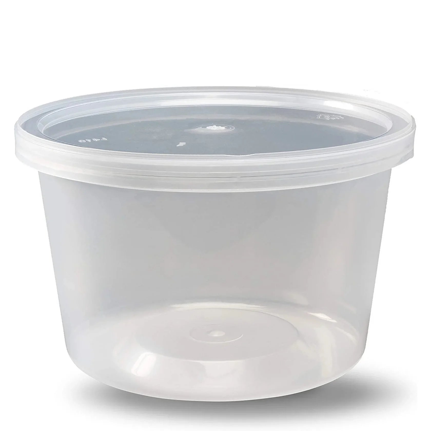 16oz Heavy Duty Deli Food Storage Containers with Lids: 4 Pack Take Out Containers main product image