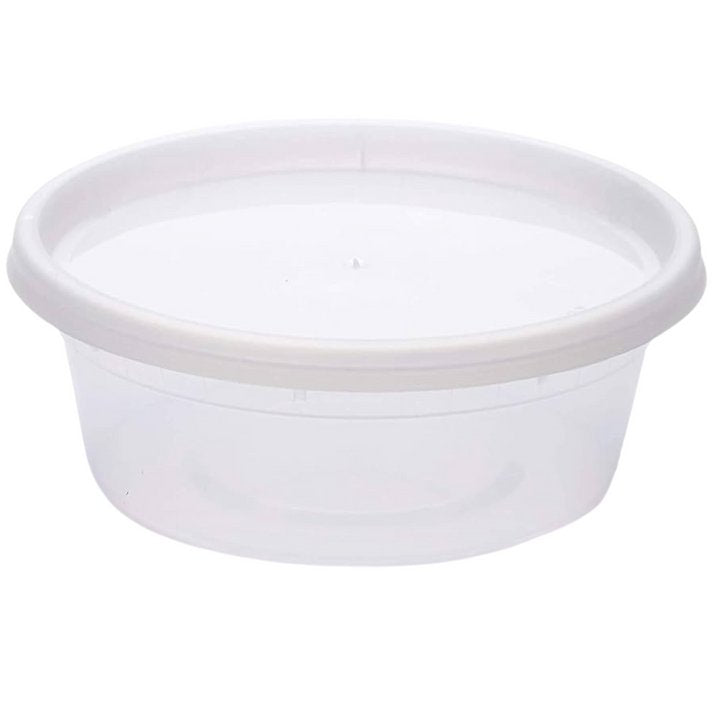 8oz Heavy Duty Deli Food Storage Containers with Lids: 5 Pack Take Out Containers main product image