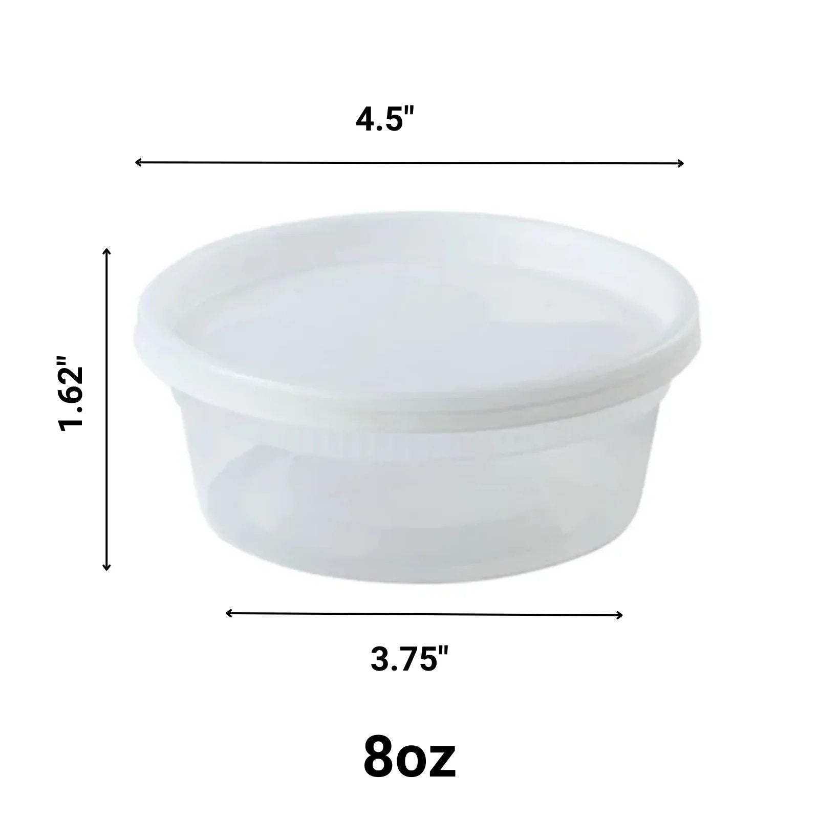 8oz Heavy Duty Deli Food Storage Containers with Lids: 5 Pack Take Out Containers product detail image